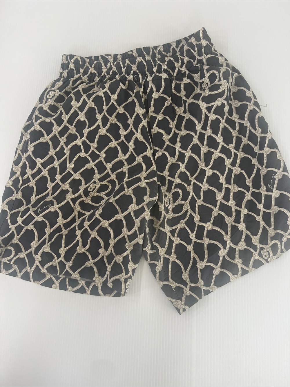 Burberry Gray  Shorts with Cream Rope Print boyfriend boxers